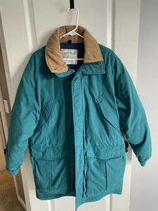 L.L. Bean Vintage Parka Jacket Goose Down Teal/green Men's Size Medium No Hood